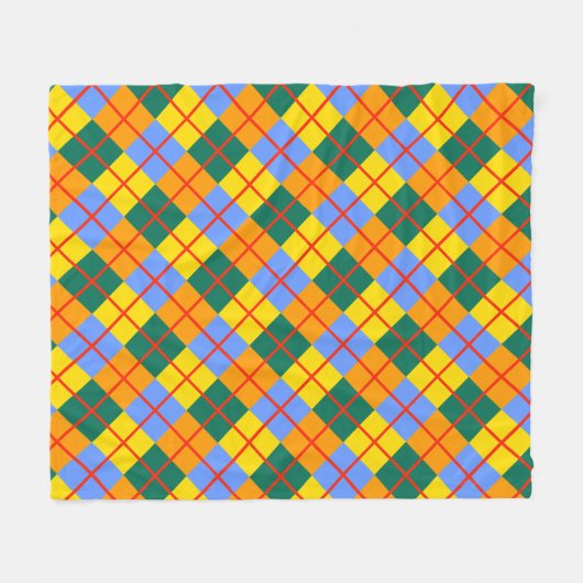 Blau-Gelb-Orange Fleecedecke (Vorderseite (Horizontal))