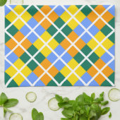 Blau-Gelb-Orange Geschirrtuch (Gefaltet)