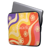 Blau, gelb, orange, rosa, Abstrakt Laptopschutzhülle (Vorderseite Links)