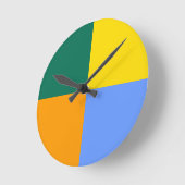 Blau-Gelb-Orange Runde Wanduhr (Winkel)