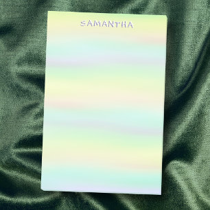 Blau-Gelb-Pastellfarben-individuelle Name Post-it Klebezettel
