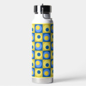 Blau-Gelb-Quadrat geometrisches Design Hot-Cold Trinkflasche (Links)