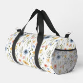 Blau Gelb Rosa Blumen Boho Wildblume Duffle Bag (Rechte Ecke)