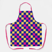 Blau Gelb Rosa Karomuster Design  Schürze (Vorderseite)
