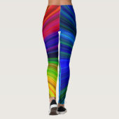 Blau Gelb Rosa Name Helle Sternexplosion Leggings (Rückseite)