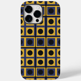 Blau-Gelb-Schwarz-Quadrat Circle Geometric Case-Mate iPhone 14 Pro Max Hülle
