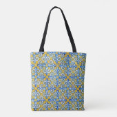 Blau/Gelb-Spanische Ziergestaltung Tasche (Rückseite)