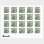 Blau-Gelb-Tile-Muster Quadratischer Aufkleber (Blatt)