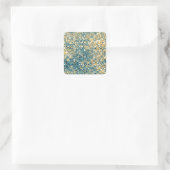 Blau-Gelb-Tile-Muster Quadratischer Aufkleber (Tasche)