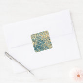 Blau-Gelb-Tile-Muster Quadratischer Aufkleber (Umschlag)