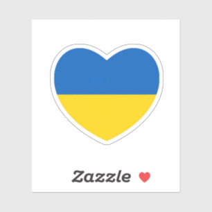 Blau Gelb Ukraine Herz Unterstützungsaufkleber Aufkleber