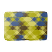 Blau Gelb und braun geometrisch Badematte (Vorderseite)