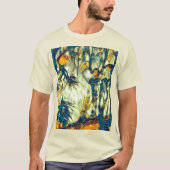 Blau-Gelb und Creme Whimsical Woods T - Shirt (Vorderseite)
