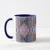 Blau, Gelb und Lila Batik-Stil Tasse (Links)