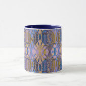 Blau, Gelb und Lila Batik-Stil Tasse (Zentrum)