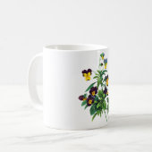Blau Gelb und Lila Stiefmütterchen von PJoseph Red Kaffeetasse (Vorderseite Links)