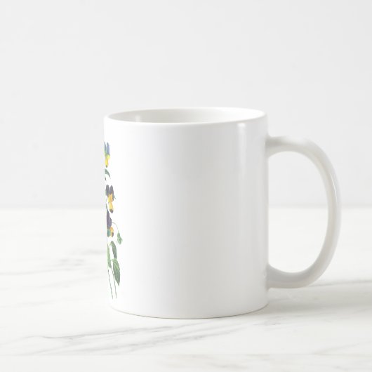 Blau Gelb und Lila Stiefmütterchen von PJoseph Red Kaffeetasse (Rechts)