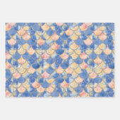 Blau, Gelb und Silber Meerjungenskala Geschenkpapier Set (Vorderseite)