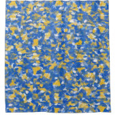 Blau, Gelb und Weiß Duschvorhang (Vorderseite)