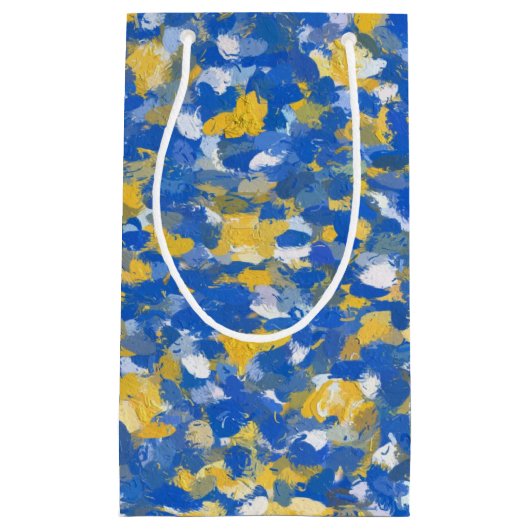 Blau, Gelb und Weiß Kleine Geschenktüte (Vorderseite)