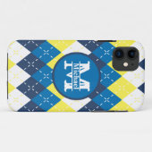 Blau, Gelb und Weiß Raute personalisieren Case-Mate iPhone Hülle (Rückseite (Horizontal))