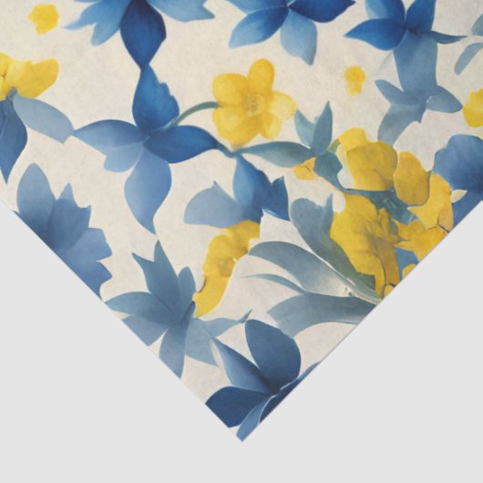 Blau, Gelb und Weiß Seidenpapier (Detail)