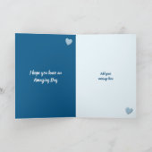 Blau-gelb-weiß Geburtstag Foto Gruß Karte (Innenseite)