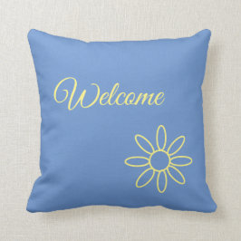 blau & gelb, willkommen, hübsch, einzigartig, Ihr Kissen