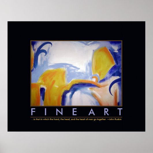 blau-gelbe Abstraktion feine Kunst Poster (Vorne)