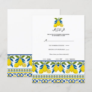 Blau Gelbe Aquarell-Limonade Mittelmeer RSVP Einladung
