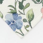 Blau Gelbe Aquarell-Wildblumen-Monogramm-Name Fleecedecke (Ecke)