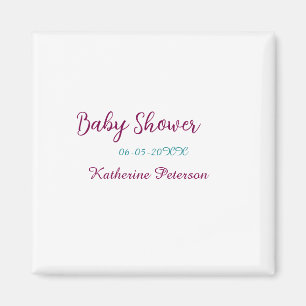 Blau gelbe Babyparty Name Datum Tier Ohr süß  Magnet