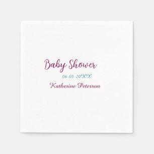 Blau gelbe Babyparty Name Datum Tier Ohr süß  Serviette