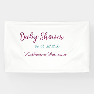 Blau gelbe Babyshower Name Datum Tier Ohr süß Banner