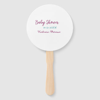 Blau gelbe Babyshower Name Datum Tier Ohr süß  Fächer