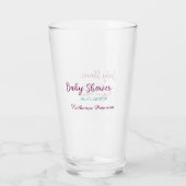 Blau gelbe Babyshower Name Datum Tier Ohr süß Glas (Rückseite)