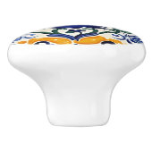 Blau-Gelbe Blume Portugiesisch Keramikknauf (Seitenansicht)