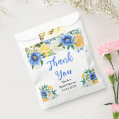 Blau-gelbe florale Hochzeits-Dankeskarten Geschenktütchen (Versiegelt)