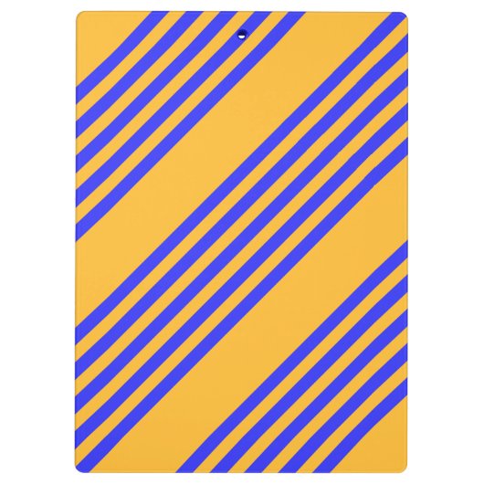 Blau-gelbe Fünf-Streifen-Muster Klemmbrett (Rückseite)