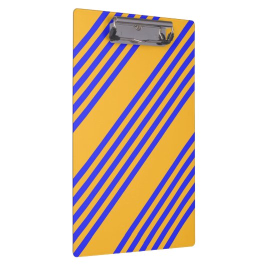 Blau-gelbe Fünf-Streifen-Muster Klemmbrett (Rechts)
