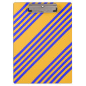 Blau-gelbe Fünf-Streifen-Muster Klemmbrett (Vorderseite)