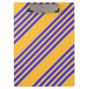 Blau-gelbe Fünf-Streifen-Muster Klemmbrett