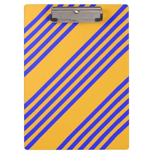 Blau-gelbe Fünf-Streifen-Muster Klemmbrett (Vorderseite)