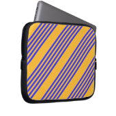 Blau-gelbe Fünf-Streifen-Muster Laptopschutzhülle (Vorne Rechts)