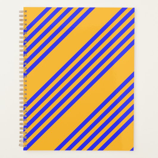 Blau-gelbe Fünf-Streifen-Muster Planer (Vorderseite)