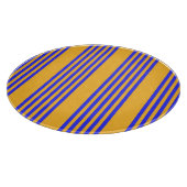 Blau-gelbe Fünf-Streifen-Muster Schneidebrett (Ecke)