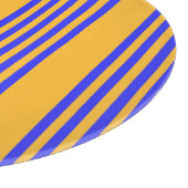 Blau-gelbe Fünf-Streifen-Muster Schneidebrett (Ecke)