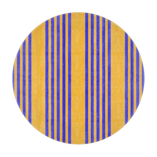 Blau-gelbe Fünf-Streifen-Muster Schneidebrett (Vorderseite)