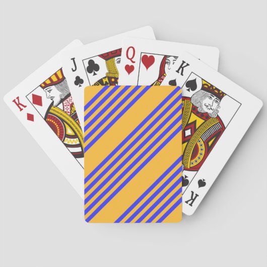 Blau-gelbe Fünf-Streifen-Muster Spielkarten (Rückseite)