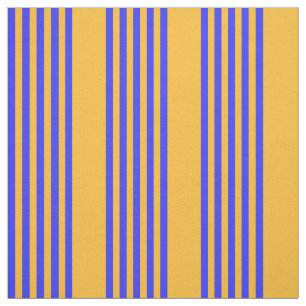 Blau-gelbe Fünf-Streifen-Muster Stoff